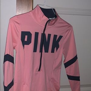 PINK tight fitted long sleeve zip up.